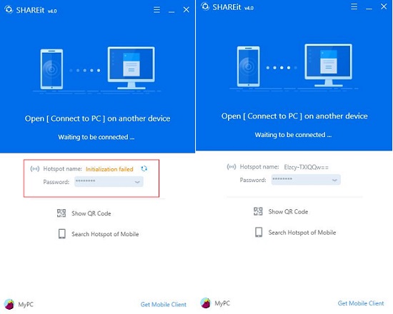 Shareit initalization failed